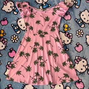 ASOS pink palm tree dress